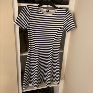 Size 4 gently worn Divided H&M navy and white striped dress